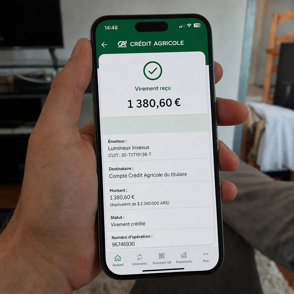 Captura de Banco Galicia: transferencia de BitMeridian AI S.A. por $2.340.000